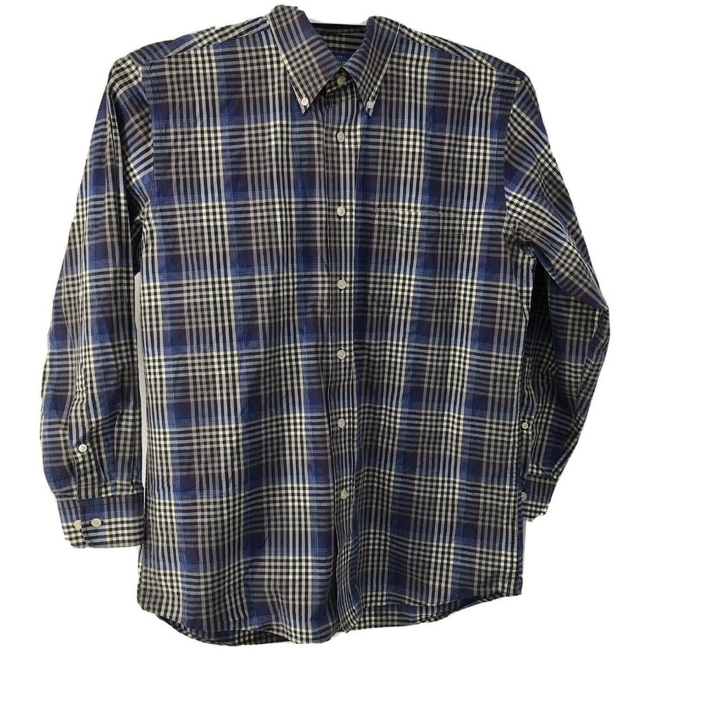 Pendleton Metro Cotton Mens Shirt‎ Size M Wrinkle Resistant Plaid Button Down